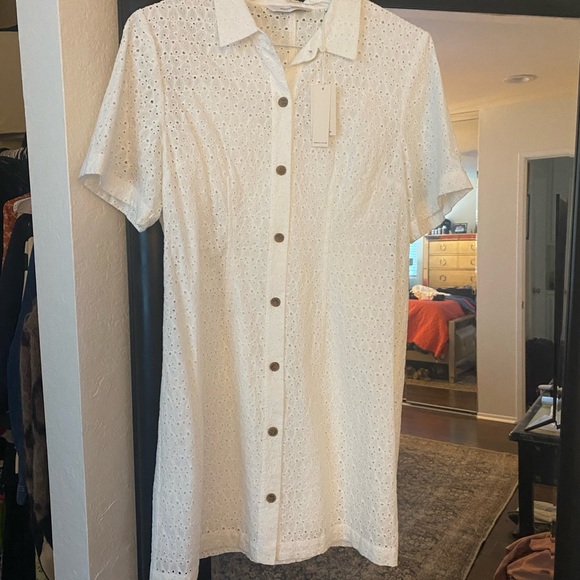 Rebecca Taylor White Eyelet Dress Size 10 - Picture 9 of 12